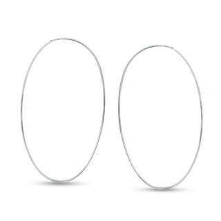 100mm Tube Hoop Earrings in Sterling Silver