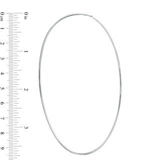 100mm Tube Hoop Earrings in Sterling Silver