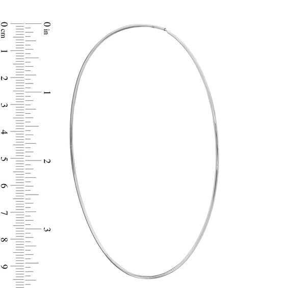 100mm Tube Hoop Earrings in Sterling Silver