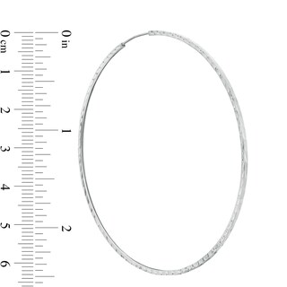 70mm Diamond-Cut Tube Hoop Earrings in Sterling Silver