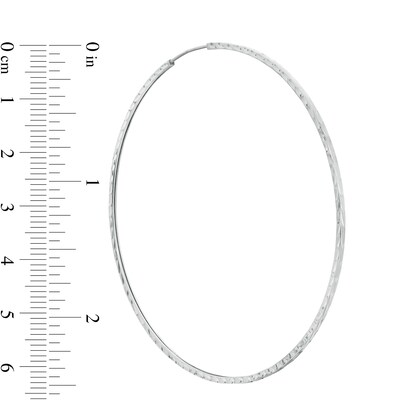 70mm Diamond-Cut Tube Hoop Earrings in Sterling Silver