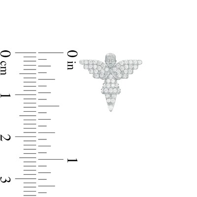 Cubic Zirconia Angle Stud Earrings in Sterling Silver
