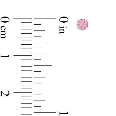 5.2mm Multi-Color Crystal Solitaire Single Stud Earrings Set in Sterling Silver