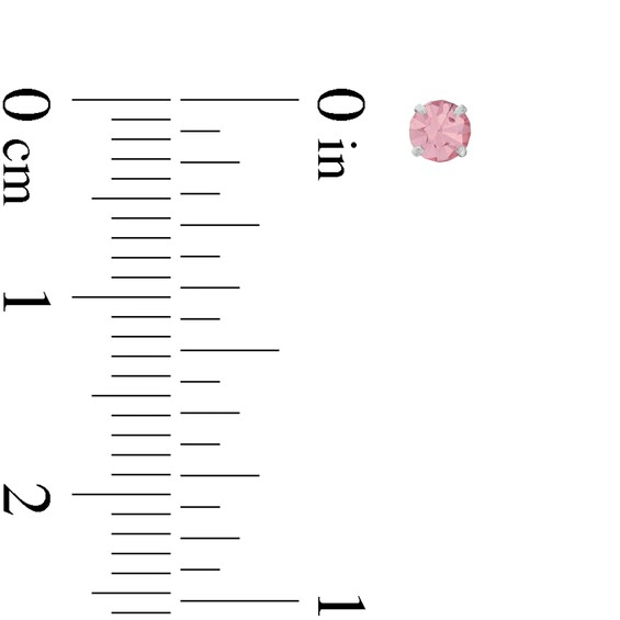 5.2mm Multi-Color Crystal Solitaire Single Stud Earrings Set in Sterling Silver