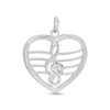 Thumbnail Image 0 of Heart with Clef Note Symbol Necklace Charm in Sterling Silver