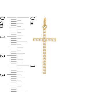 Cubic Zirconia Cross Necklace Charm in 10K Solid Gold