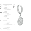 Thumbnail Image 1 of Our Lady of Guadalupe Oval Medallion Drop Earrings in Sterling Silver