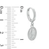 Thumbnail Image 1 of Our Lady of Guadalupe Oval Medallion Drop Earrings in Sterling Silver