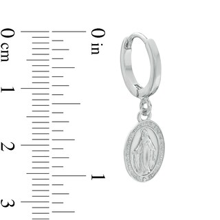 Our Lady of Guadalupe Oval Medallion Drop Earrings in Sterling Silver