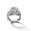 Thumbnail Image 0 of Composite Cubic Zirconia Multi-Row Engagement Ring in Sterling Silver