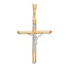 Thumbnail Image 1 of Large "INRI" Ribbon Wrapped Textured Crucifix Two-Tone Necklace Charm in 10K Gold