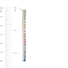 Thumbnail Image 2 of Multi-Color Cubic Zirconia Rainbow Stick Drop Earrings in Sterling Silver