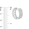 Thumbnail Image 2 of Cubic Zirconia Greek Key Huggie Hoop Earrings in Sterling Silver