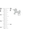 Cubic Zirconia Unicorn Stud Earrings in Sterling Silver