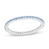 Blue Cubic Zirconia Eternity Band in Sterling Silver - Size 8