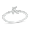 Thumbnail Image 1 of Cubic Zirconia Initial "K" Ring in Sterling Silver - Size 8