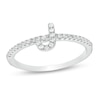 Cubic Zirconia Initial "J" Ring in Sterling Silver - Size 8