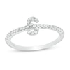 Thumbnail Image 0 of Cubic Zirconia Initial "S" Ring in Sterling Silver - Size 8