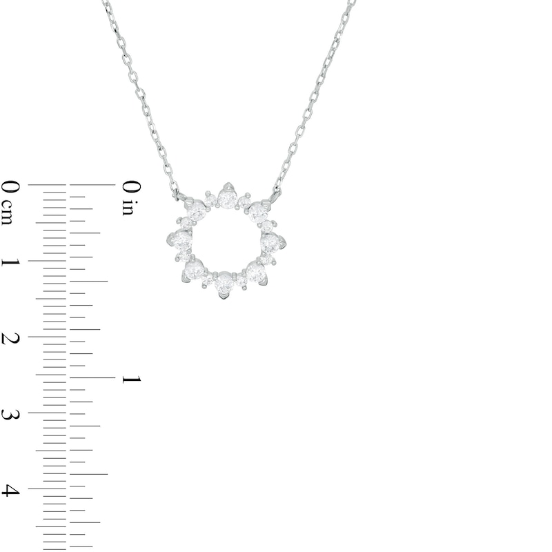 Main Image 2 of Cubic Zirconia Open Sunburst Necklace in Sterling Silver