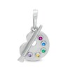 Thumbnail Image 1 of Multi-Color Cubic Zirconia Paint Pallet Necklace Charm in Sterling Silver