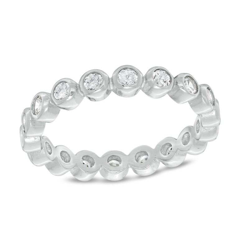 Cubic Zirconia Bubbles Eternity Band in Sterling Silver - Size 7