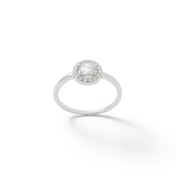 Cubic Zirconia Frame Ring in Sterling Silver - Size 7