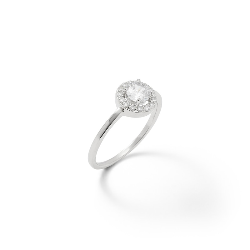 Main Image 2 of Cubic Zirconia Frame Ring in Sterling Silver - Size 7