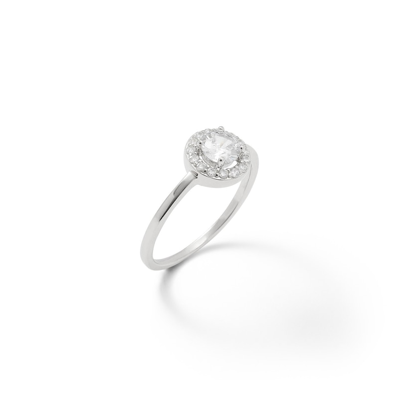 Cubic Zirconia Frame Ring in Sterling Silver - Size 7