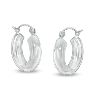 15mm Open Dome Hoop Earrings in Sterling Silver
