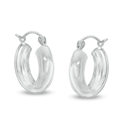 15mm Open Dome Hoop Earrings in Sterling Silver