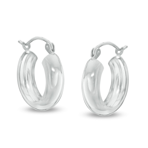 15mm Open Dome Hoop Earrings in Sterling Silver