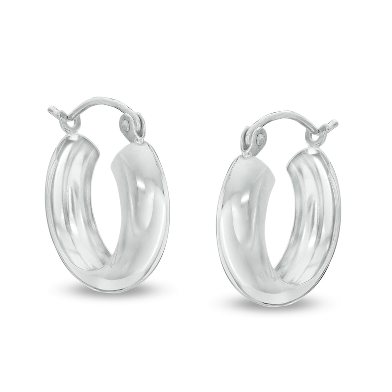 15mm Open Dome Hoop Earrings in Sterling Silver