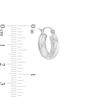 15mm Open Dome Hoop Earrings in Sterling Silver