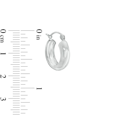 15mm Open Dome Hoop Earrings in Sterling Silver