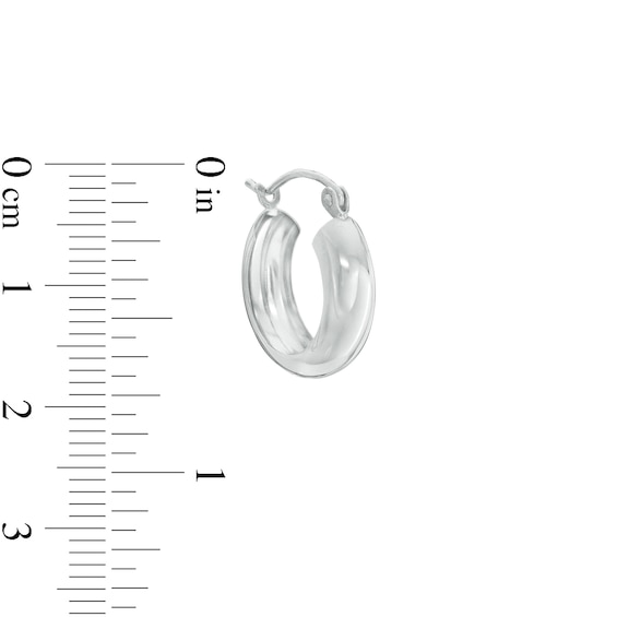 15mm Open Dome Hoop Earrings in Sterling Silver