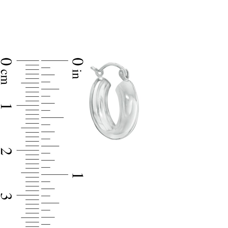 Main Image 2 of 15mm Open Dome Hoop Earrings in Sterling Silver