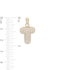 Thumbnail Image 1 of Cubic Zirconia Puffed "T" Necklace Charm in 10K Gold