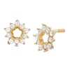 Thumbnail Image 1 of Child's Cubic Zirconia Open Flower Starburst Frame Stud Earrings in 10K Gold