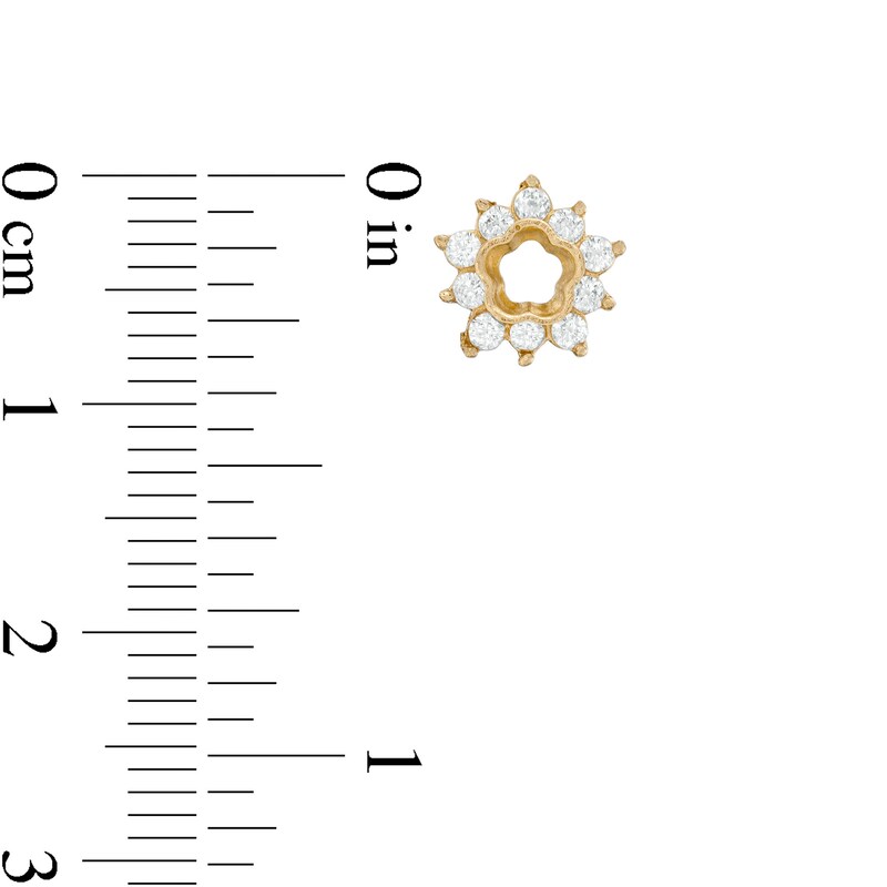 Main Image 3 of Child's Cubic Zirconia Open Flower Starburst Frame Stud Earrings in 10K Gold