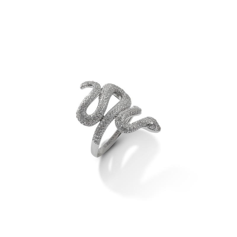 Main Image 2 of Cubic Zirconia Linear Snake Ring in Sterling Silver