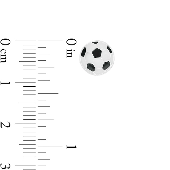 Child's Multi-Color Enamel Sport Ball Stud Earrings Set in Sterling Silver