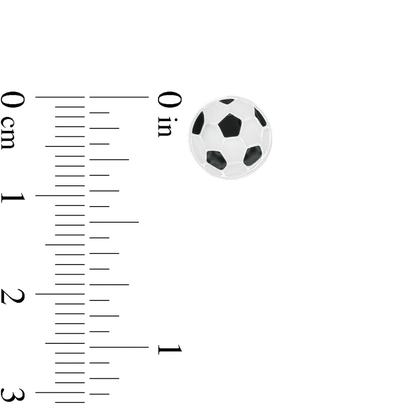 Child's Multi-Color Enamel Sport Ball Stud Earrings Set in Sterling Silver
