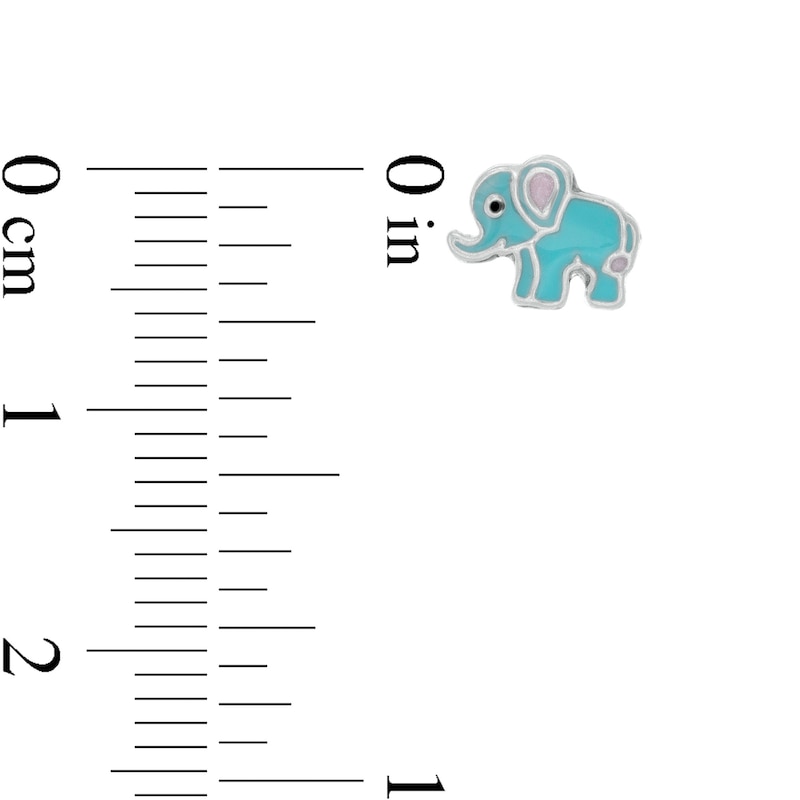 Main Image 3 of Child's Multi-Color Enamel Jungle Animals Stud Earrings Set in Sterling Silver