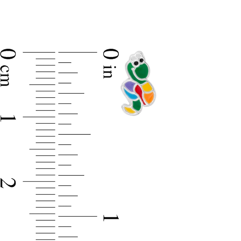 Main Image 4 of Child's Multi-Color Enamel Jungle Animals Stud Earrings Set in Sterling Silver