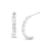 Thumbnail Image 1 of Child's Simulated White Crystal Half Hoop Earrings in Sterling Silver