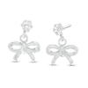 Child's Cubic Zirconia Bow Drop Earrings in Sterling Silver