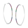 Thumbnail Image 1 of 50mm Multi-Color Cubic Zirconia Rainbow Hoop Earrings in Sterling Silver