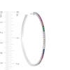Thumbnail Image 2 of 50mm Multi-Color Cubic Zirconia Rainbow Hoop Earrings in Sterling Silver
