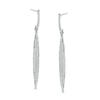 Cubic Zirconia Pointed Bar Drop Earrings in Sterling Silver