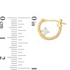 Child's Princess-Cut Cubic Zirconia Solitaire Hoop Earrings in 10K Gold